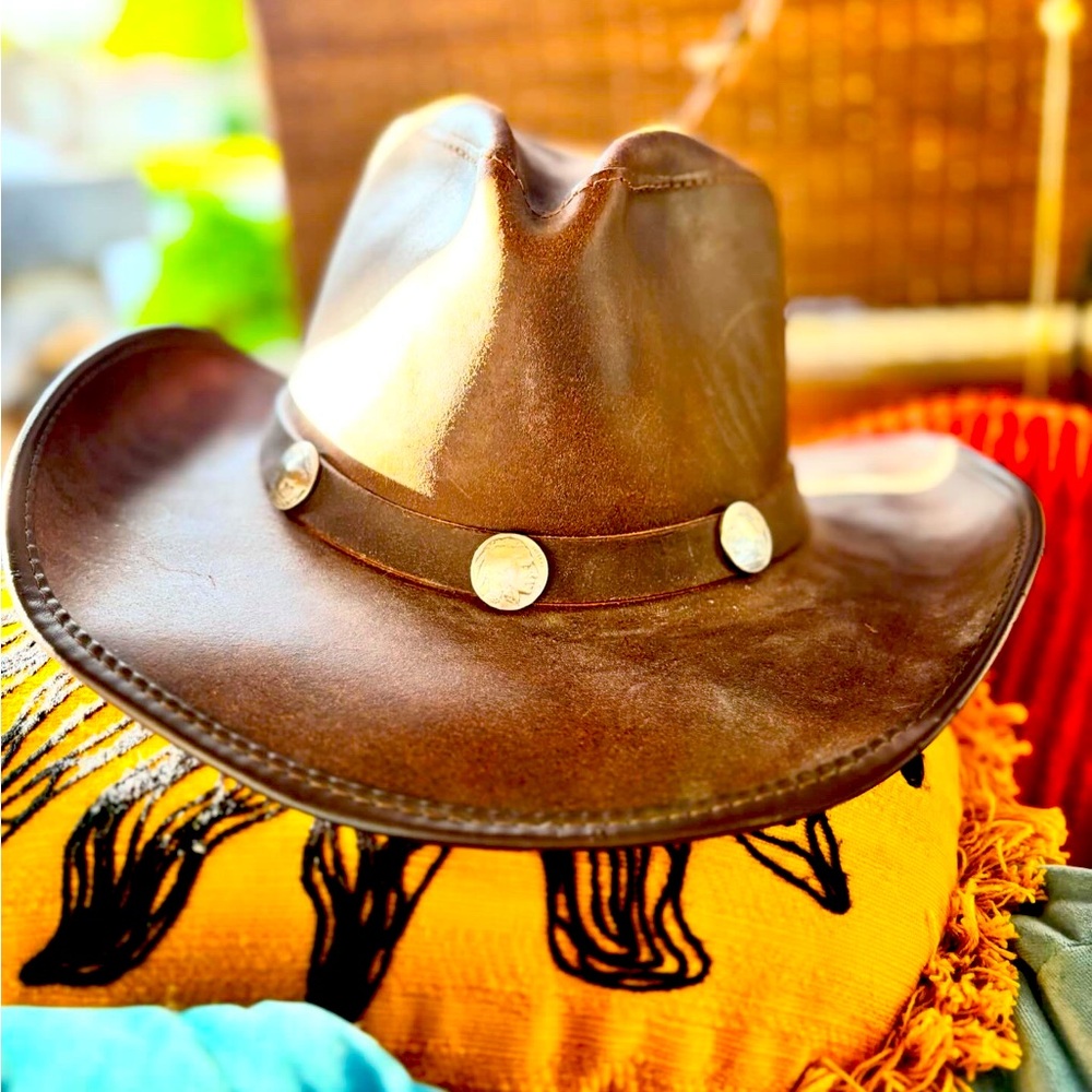 Head N Home Leather Hurricane Hat New!!